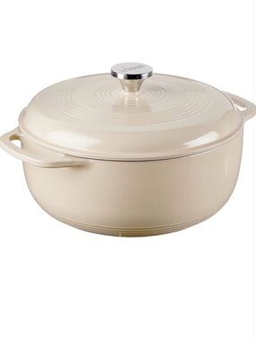 Lodge Cream Enameled Cast Iron Dutch Oven with Lid